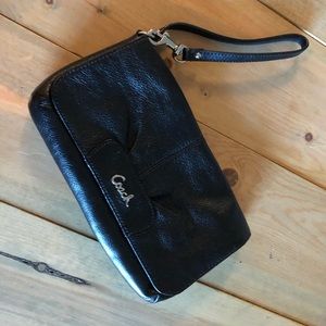 Black leather Coach clutch